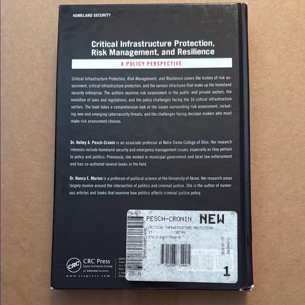 Critical Infrastructure Protection, Risk Management, and Resilience Texbook - Picture 2 of 5